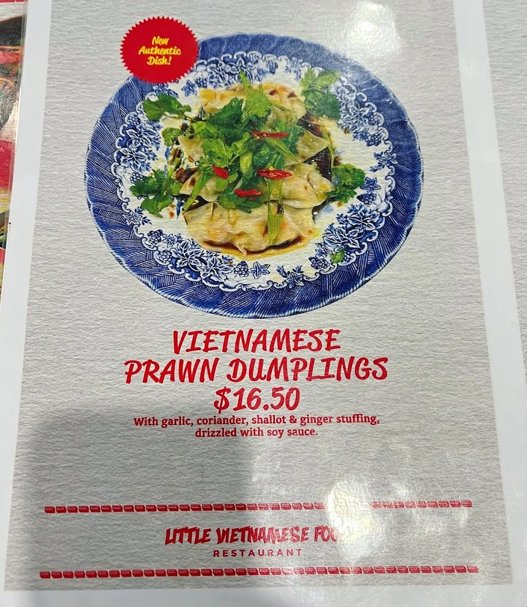 Menu, Little Vietnamese Food