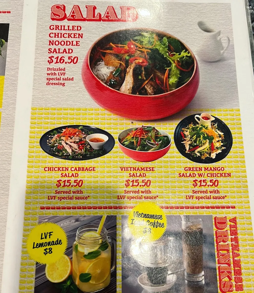 Menu, Little Vietnamese Food