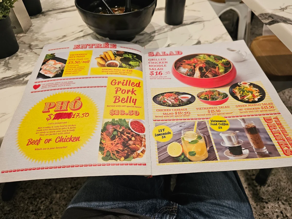 Menu, Little Vietnamese Food