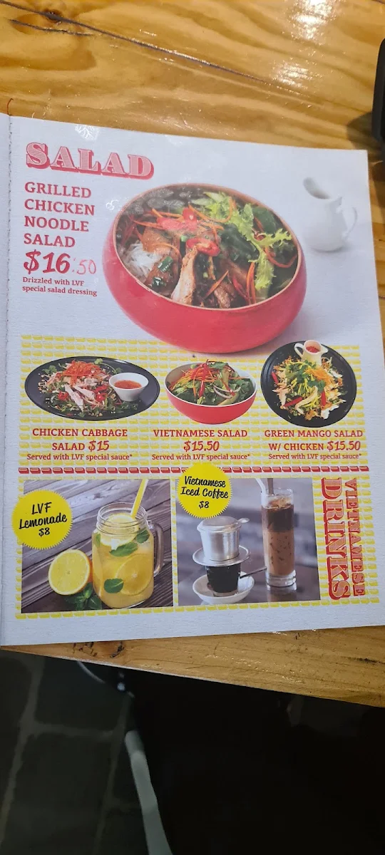 Menu, Little Vietnamese Food