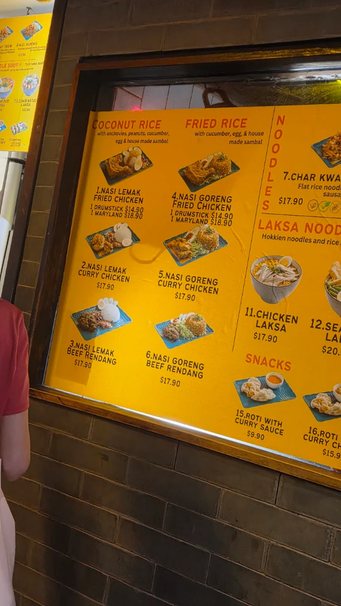Menu, Lemak 8 Street Westfield Mount Gravatt
