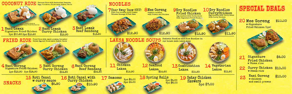 Menu, Lemak 8 Street Westfield Mount Gravatt