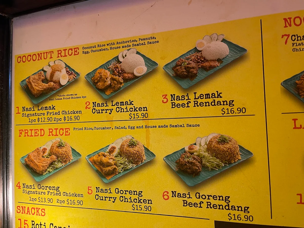 Menu, Lemak 8 Street Westfield Mount Gravatt