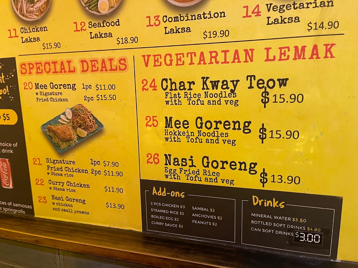 Menu, Lemak 8 Street Westfield Mount Gravatt
