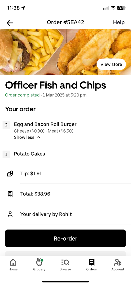 Menu, Famous Dumpling Officer Fish and Chips