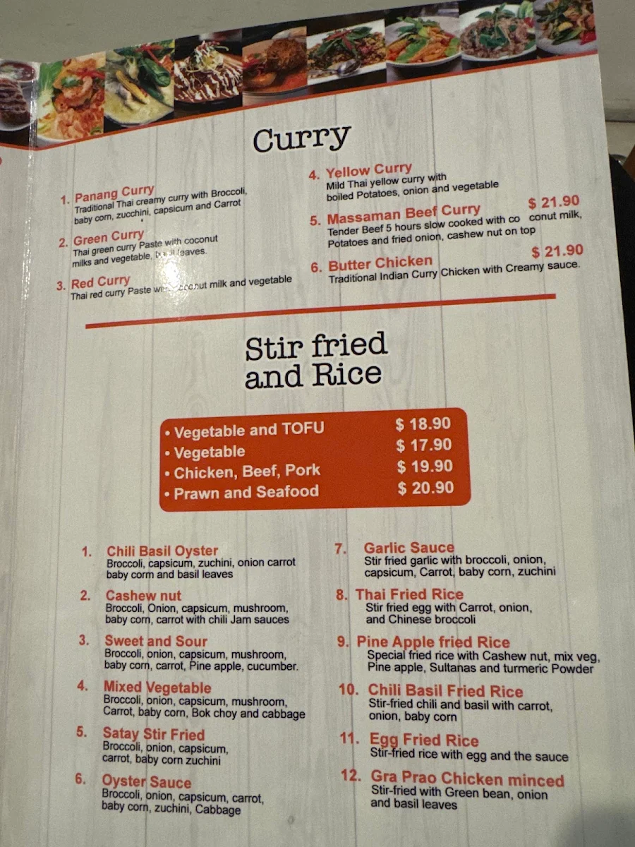 Menu, Kempsey Bangkok Sister