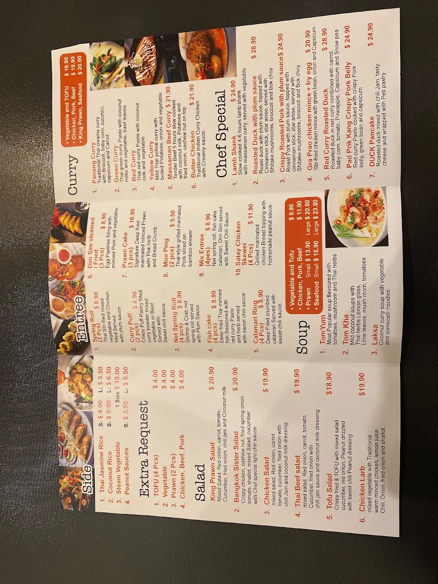 Menu, Kempsey Bangkok Sister
