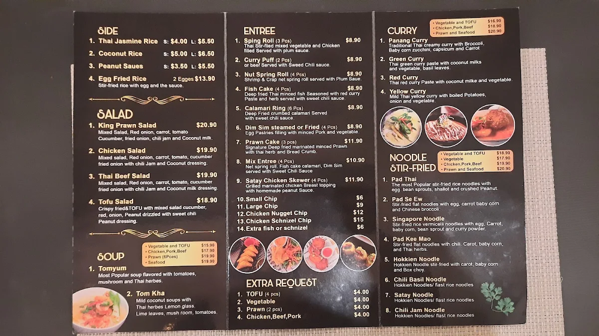 Menu, Kempsey Bangkok Sister