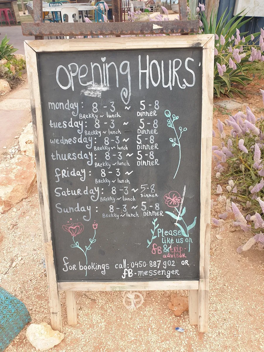 Menu, The Shack Exmouth