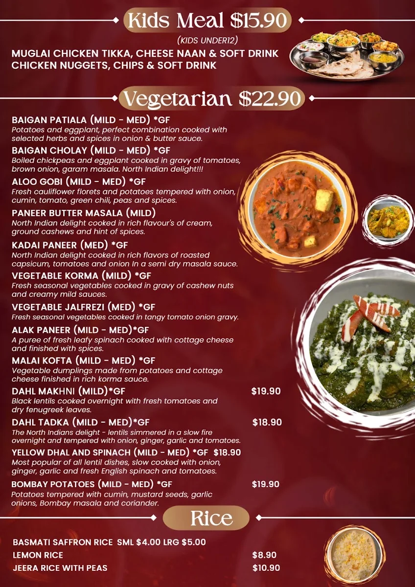 Menu, The Grand Pavilion - Indian Restaurant in Umina Beach - Best Indian Food
