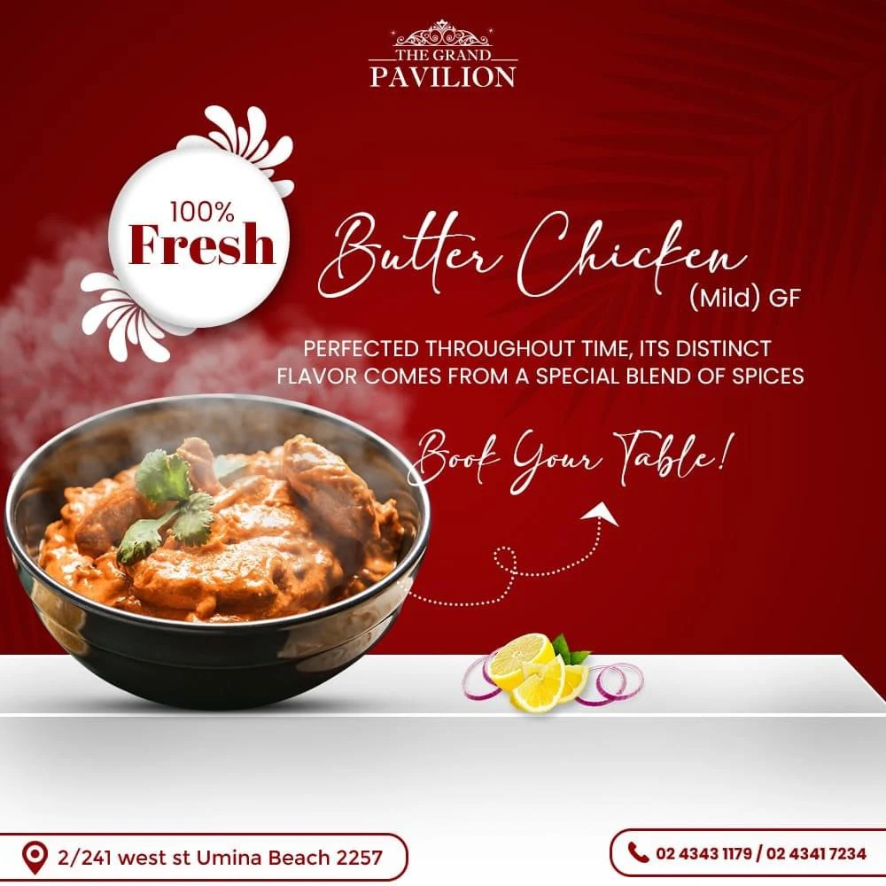 Menu, The Grand Pavilion - Indian Restaurant in Umina Beach - Best Indian Food