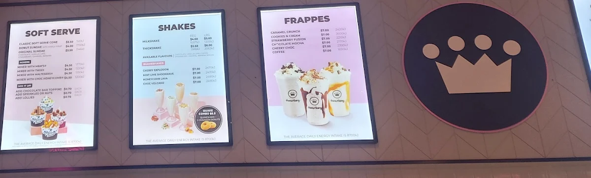 Menu, Donut King Wodonga Mann Central