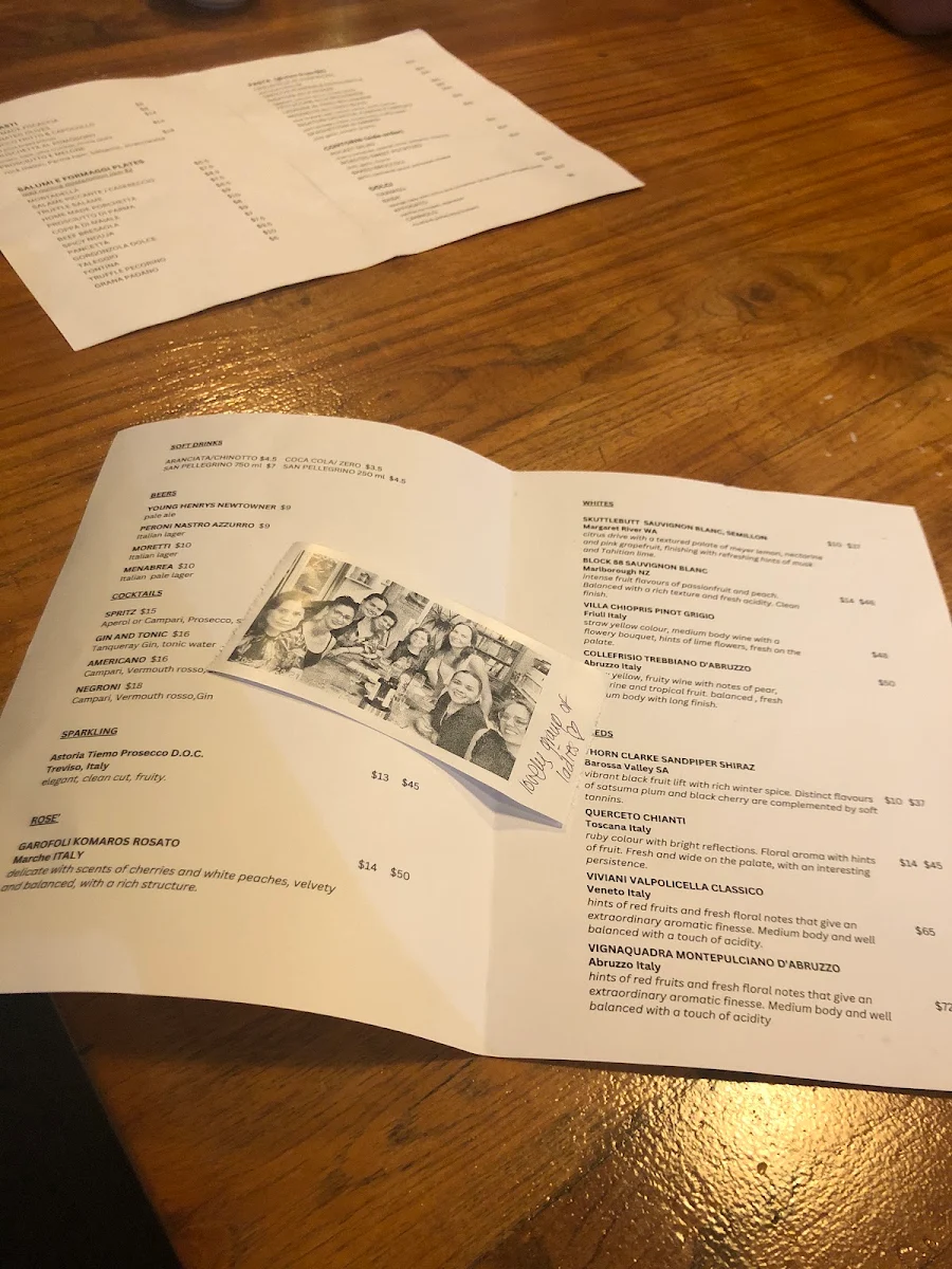 Menu, BETTO deli & cucina
