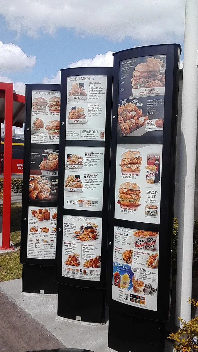 Menu, KFC Yeppoon
