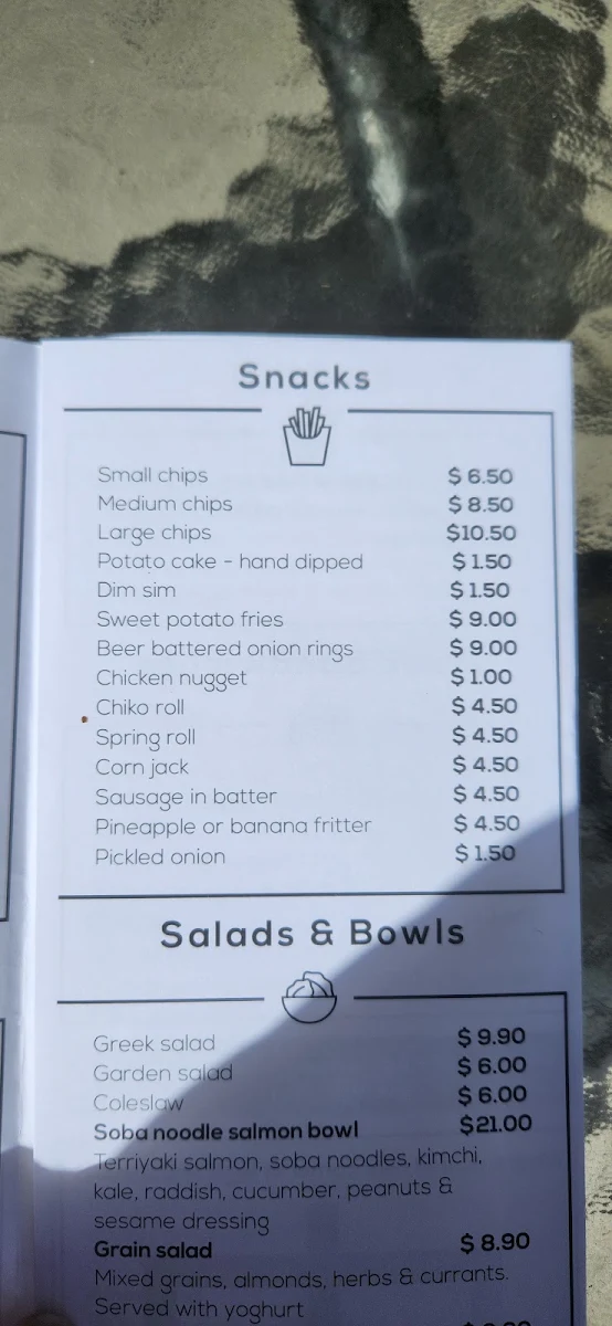 Menu, Fish On High