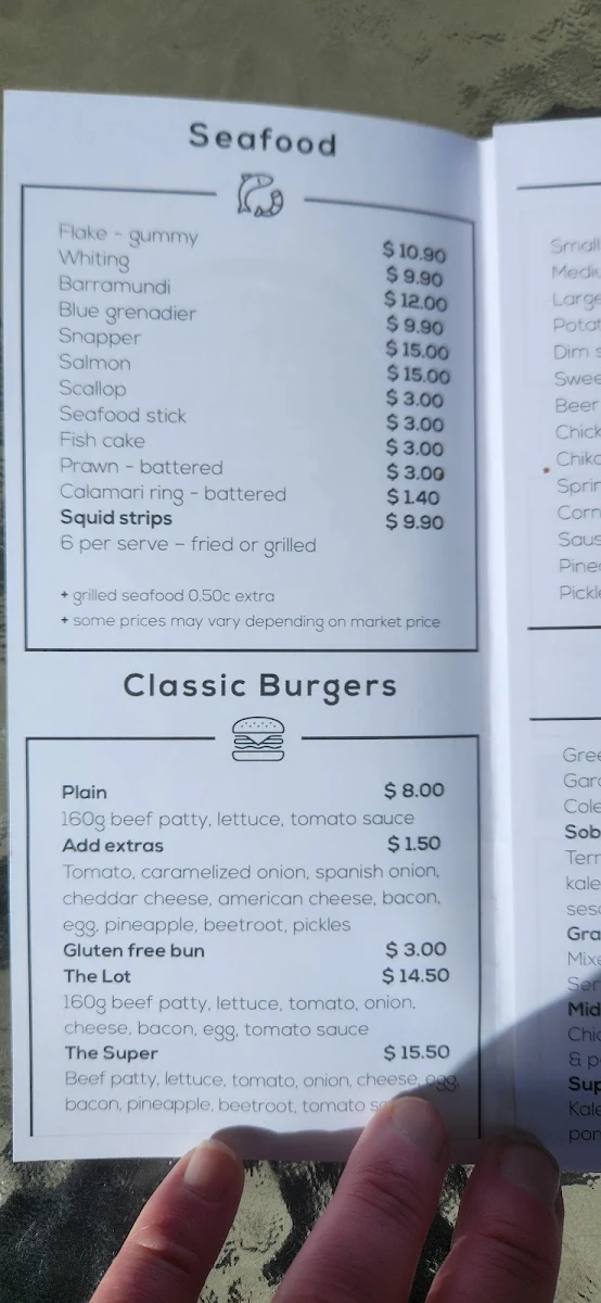Menu, Fish On High