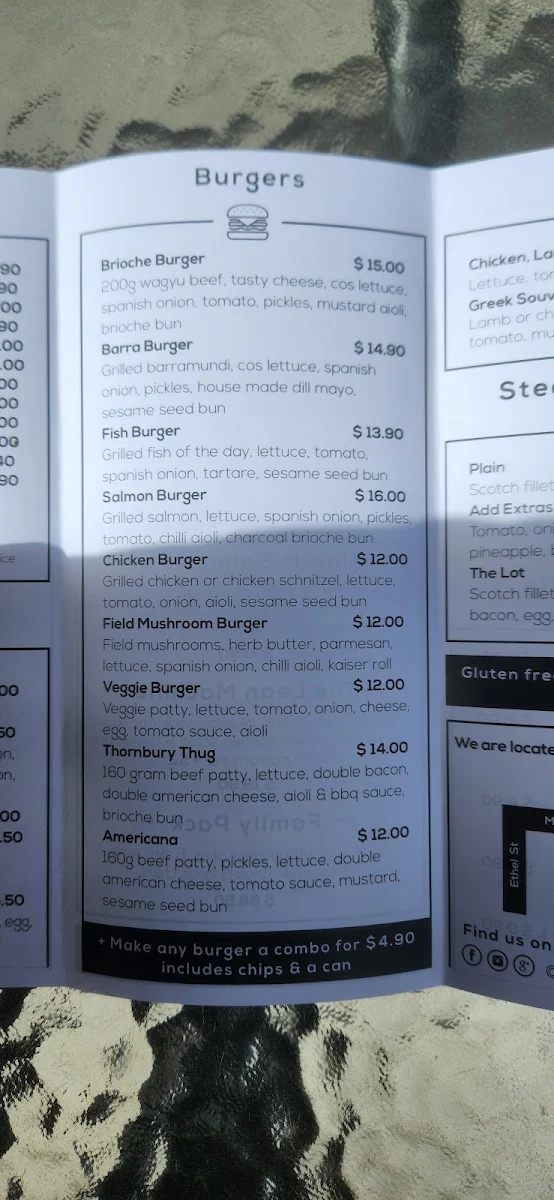 Menu, Fish On High