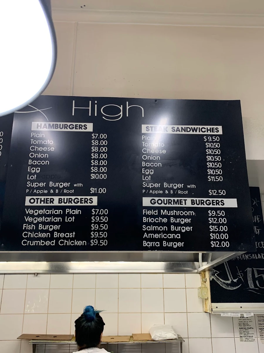 Menu, Fish On High
