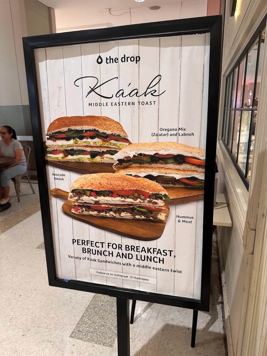 Menu, The Drop Cafe