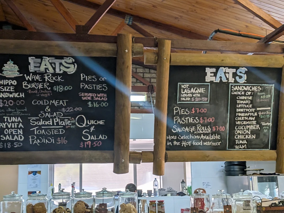 Menu, Wave Rock Cafe, Hyden WA