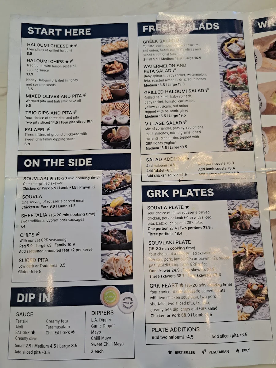 Menu, EAT GRK Penrith