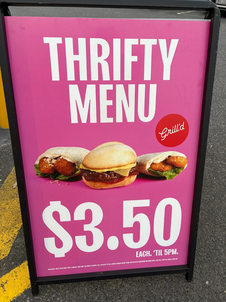 Menu, Grill'd Burgers - Chadstone Village