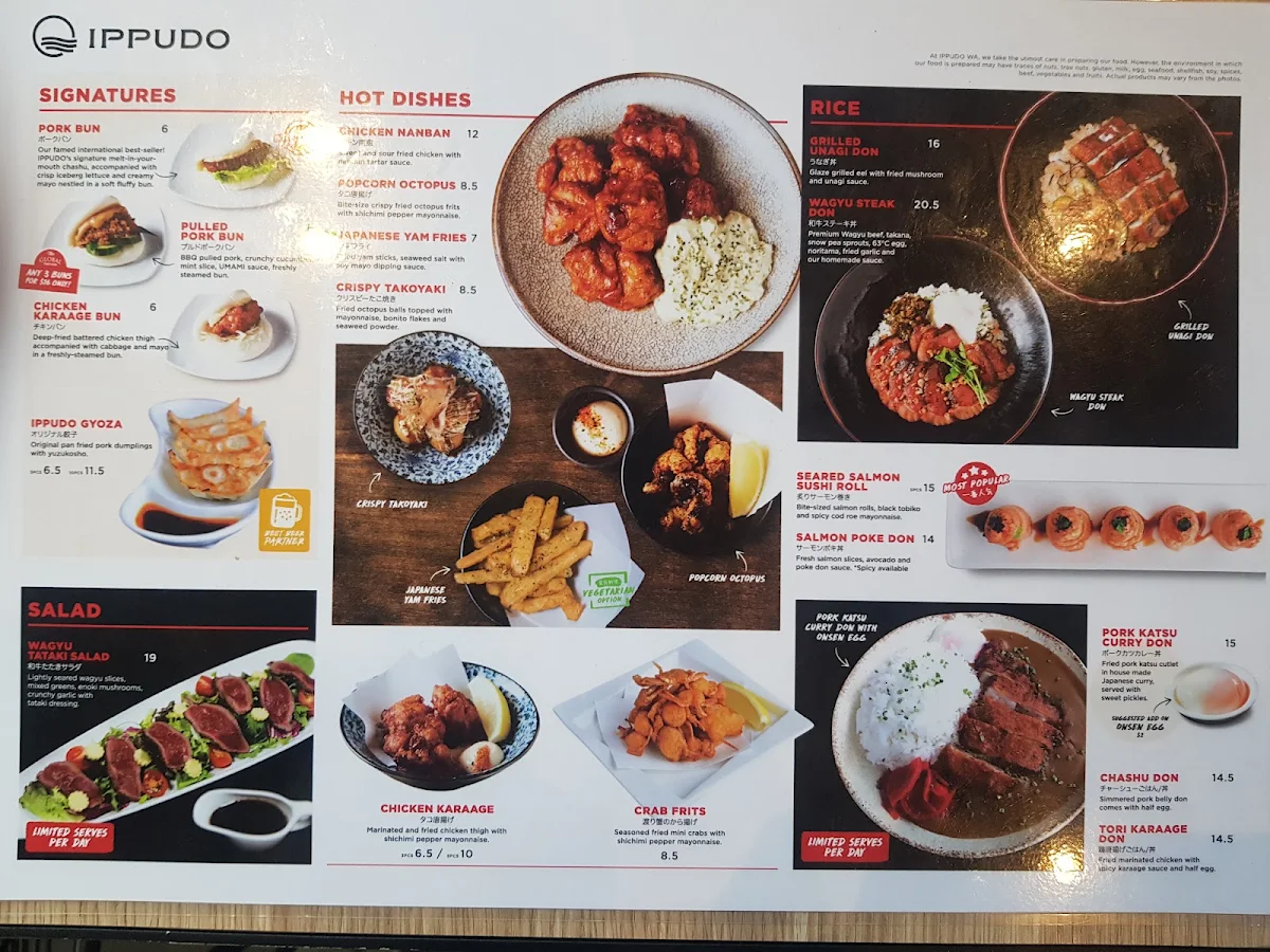 Menu, IPPUDO
