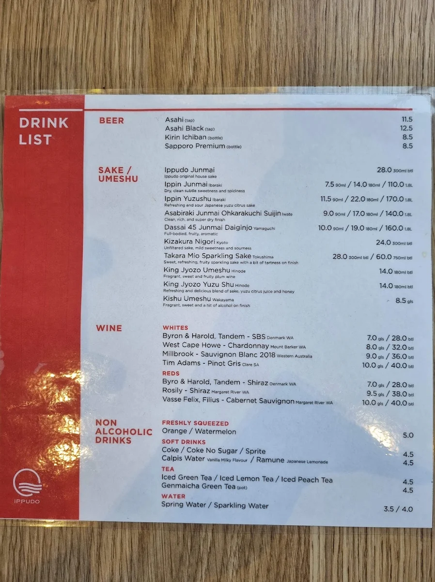 Menu, IPPUDO