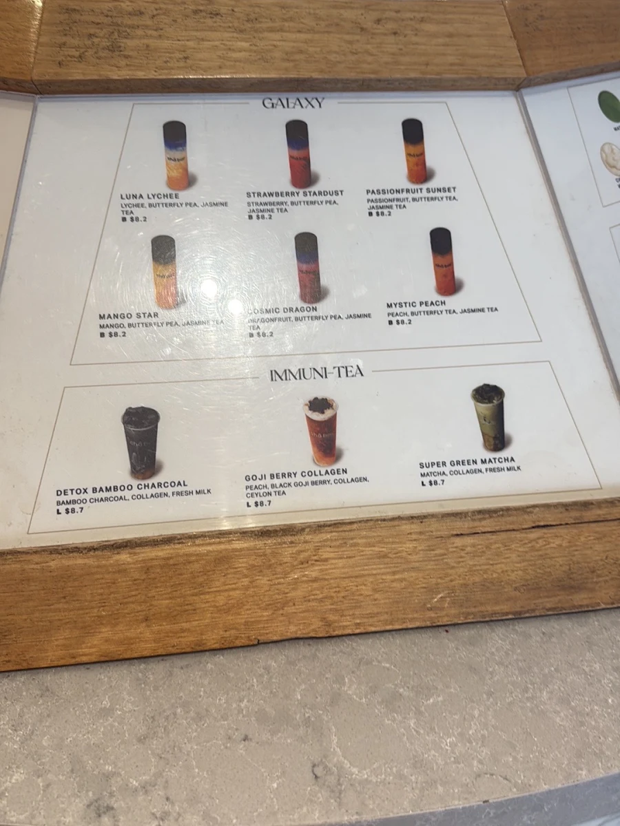 Menu, Chā Bar Ed Square