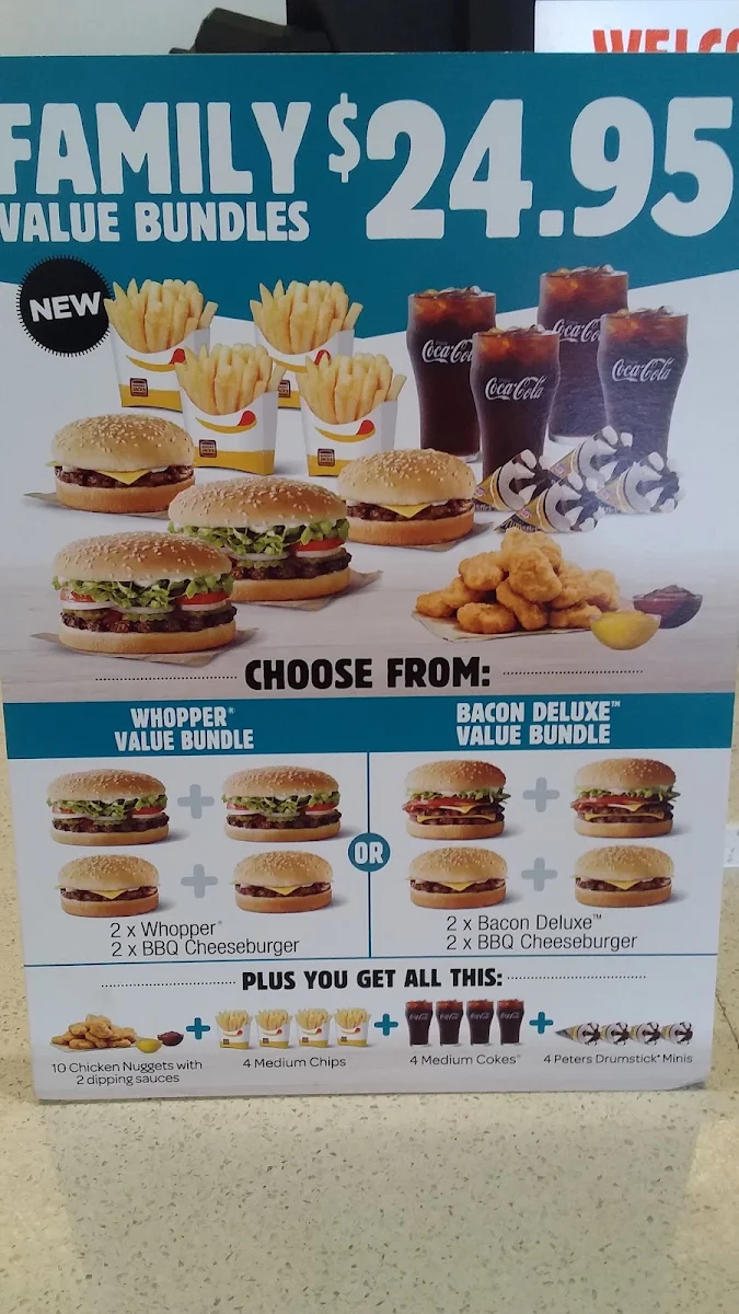Menu, Hungry Jack's Burgers Spearwood