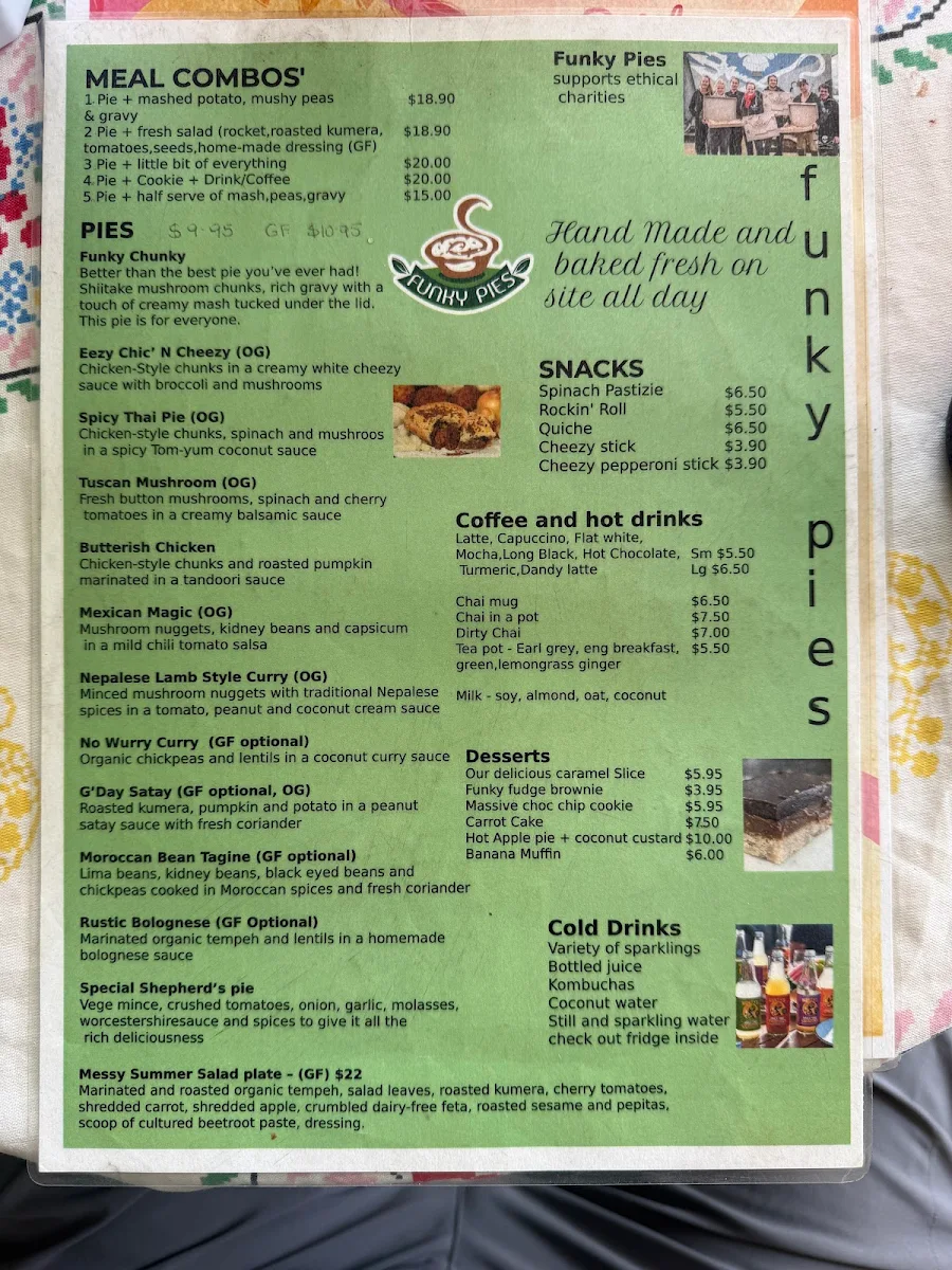 Menu, Funky Pies