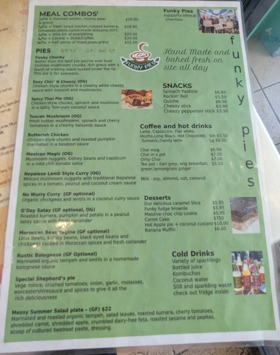 Menu, Funky Pies
