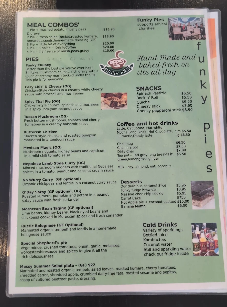 Menu, Funky Pies