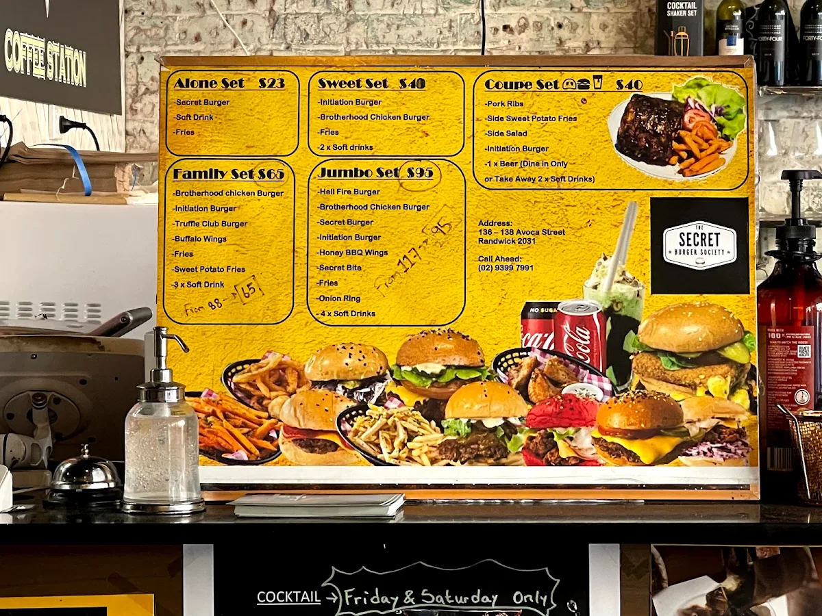 Menu, Burger Society