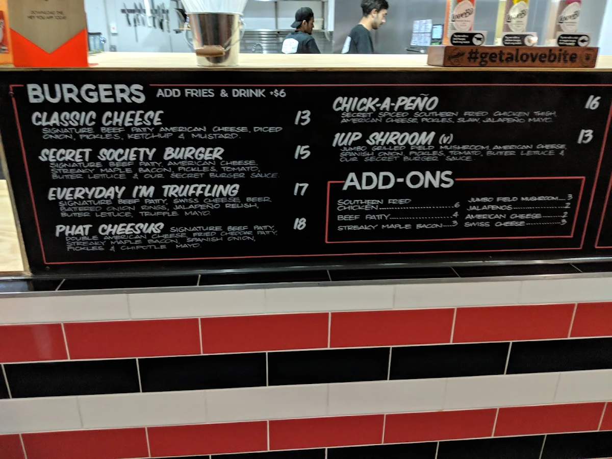 Menu, Burger Society