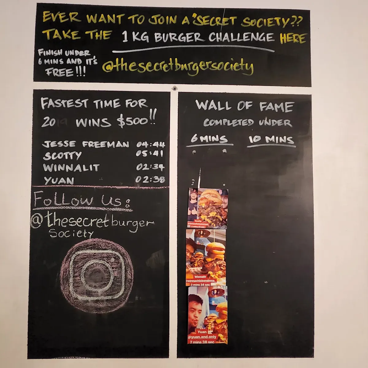 Menu, Burger Society