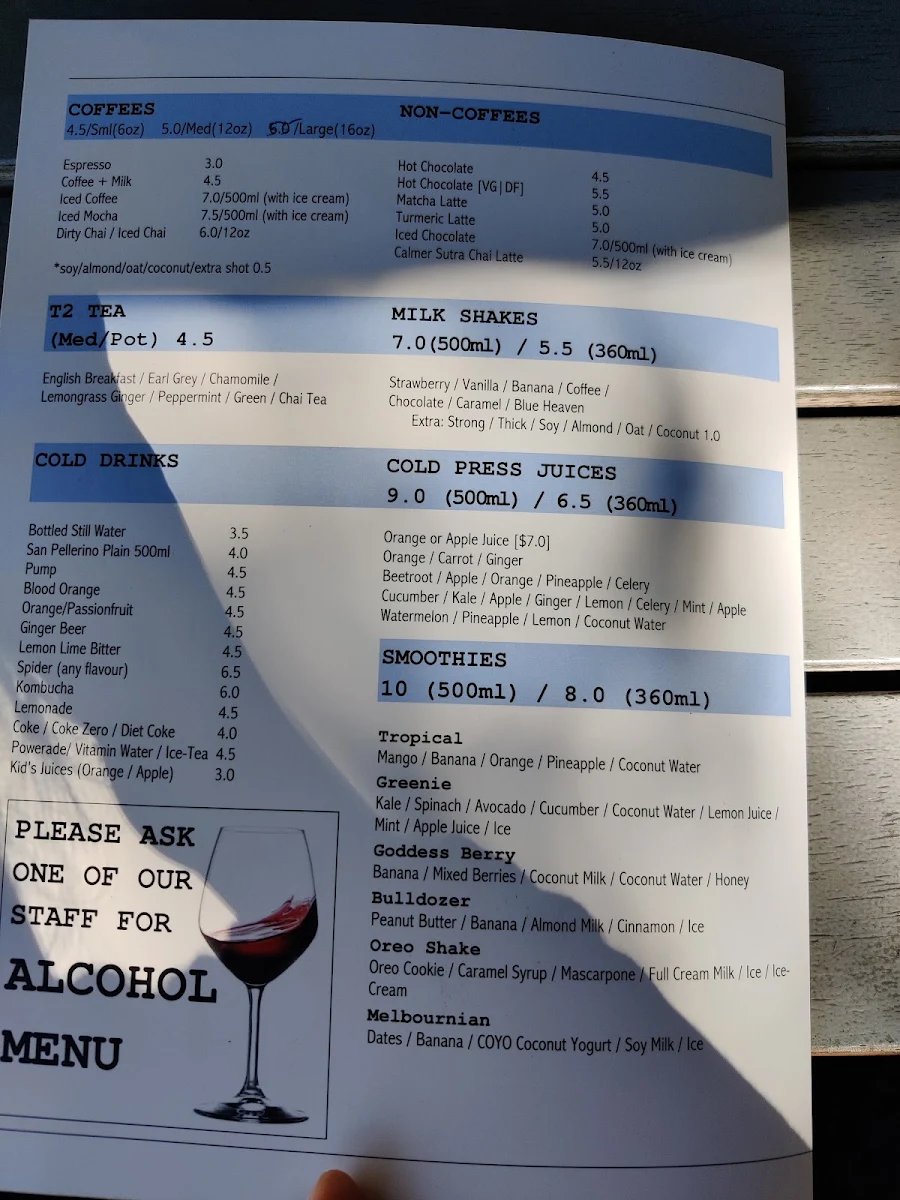 Menu, Jack the Geezer