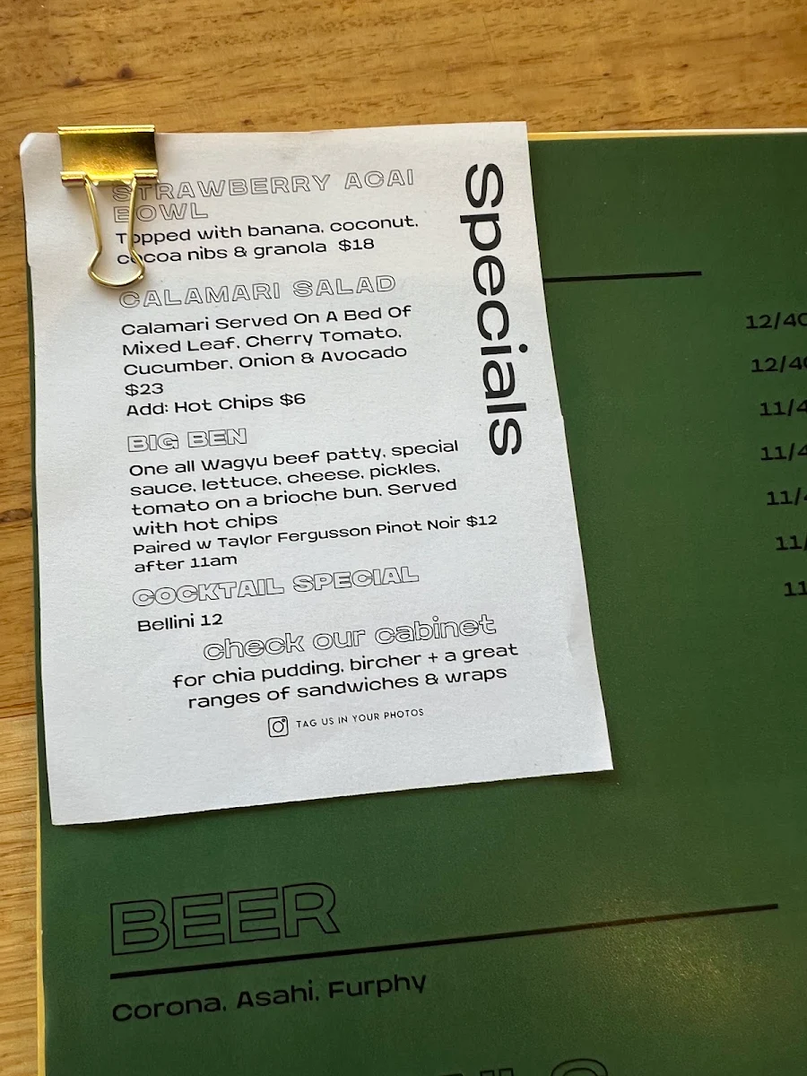 Menu, Jack the Geezer
