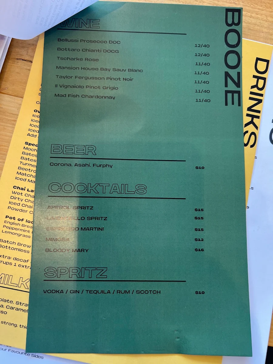 Menu, Jack the Geezer