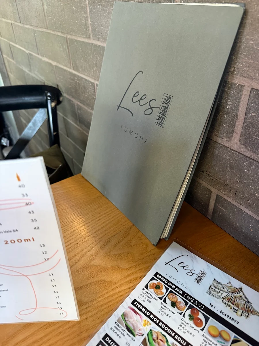 Menu, Lee's Yum Cha