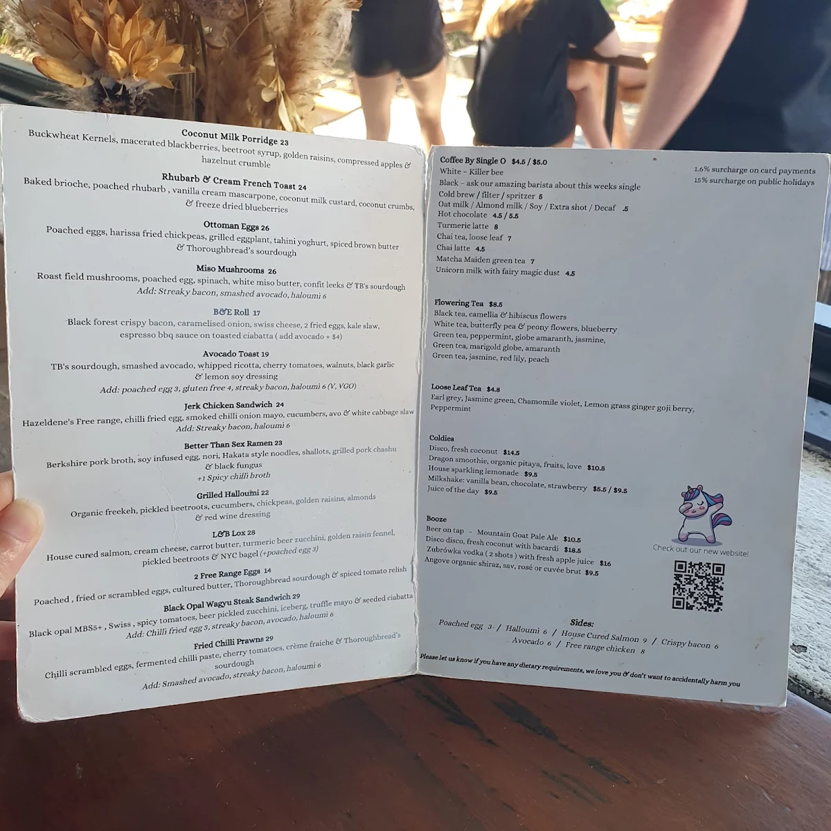 Menu, The Lion and Buffalo
