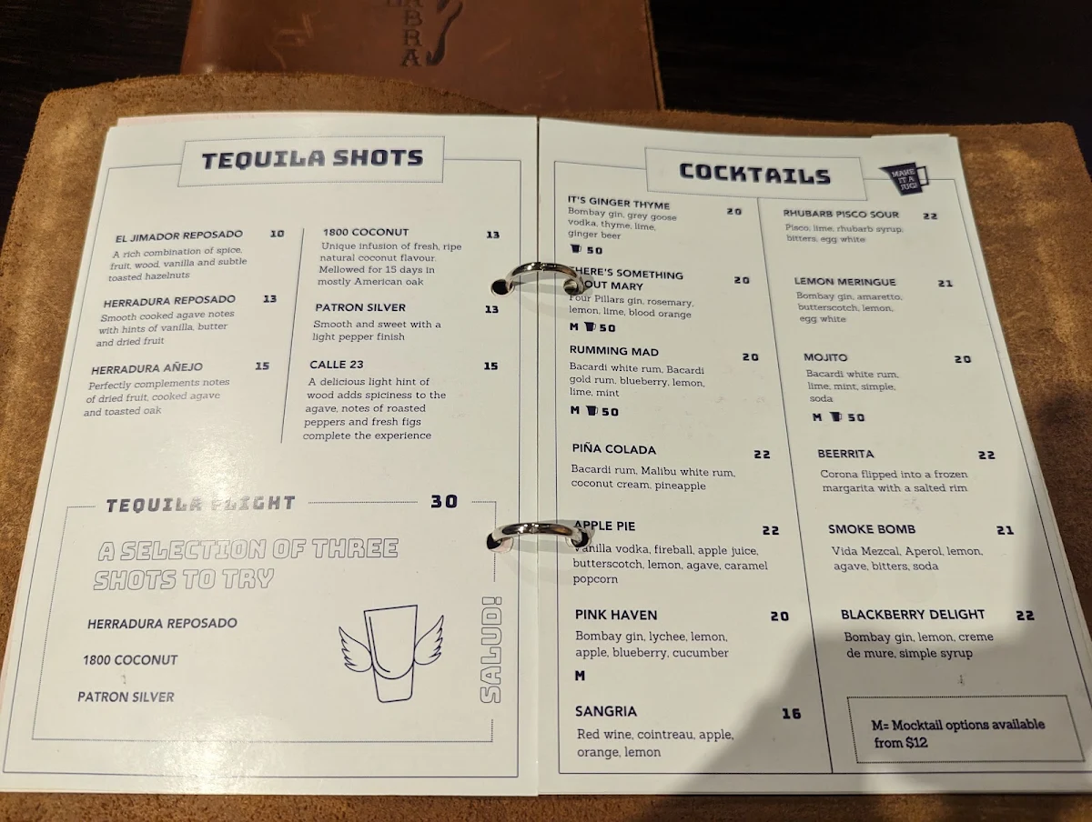 Menu, La Cabra Mexican South Yarra