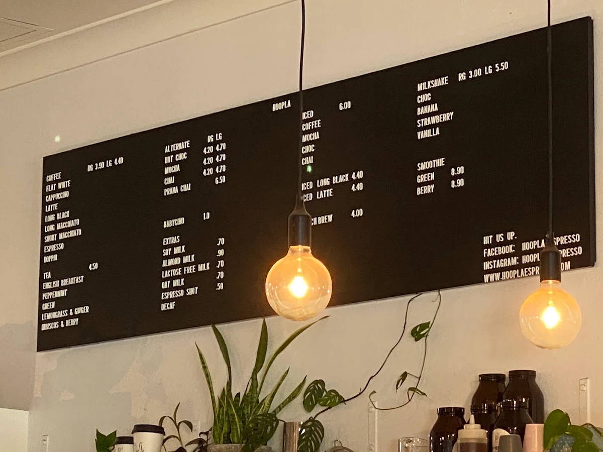 Menu, Hoopla