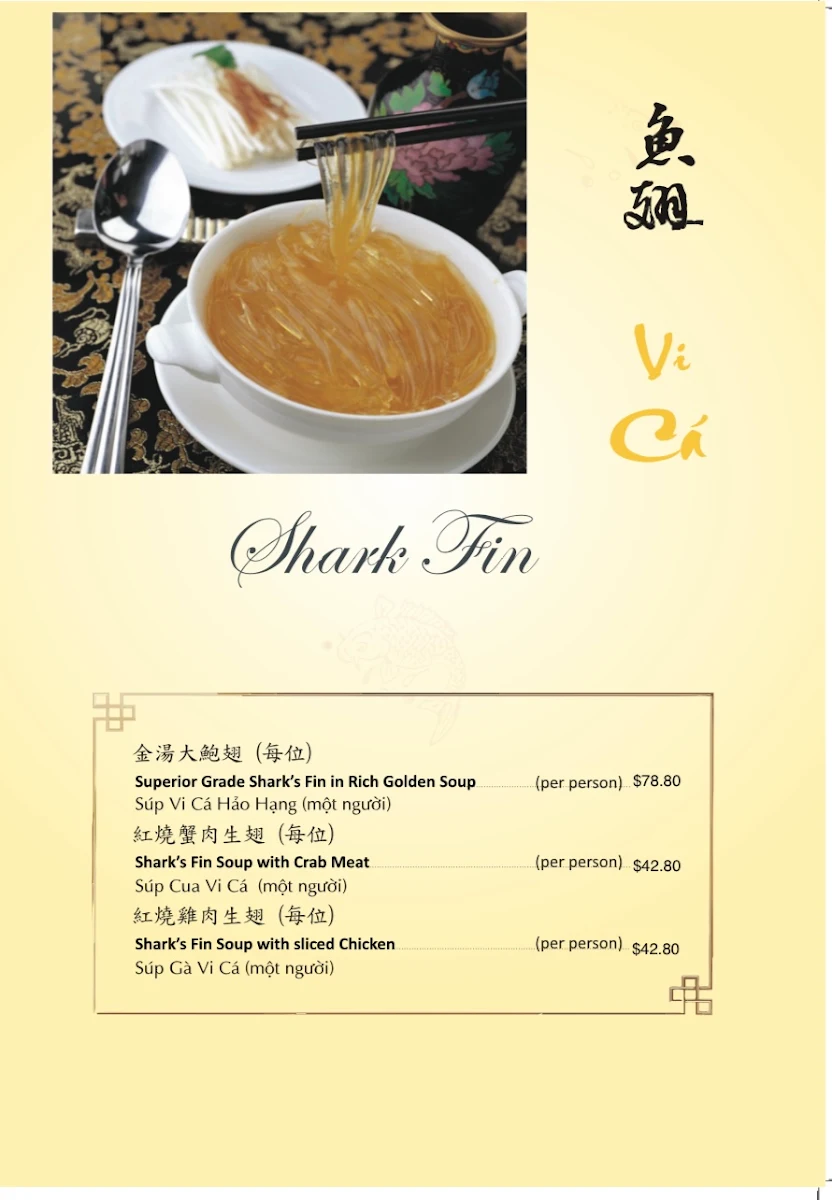 Menu, Golden Palace Seafood Restaurant