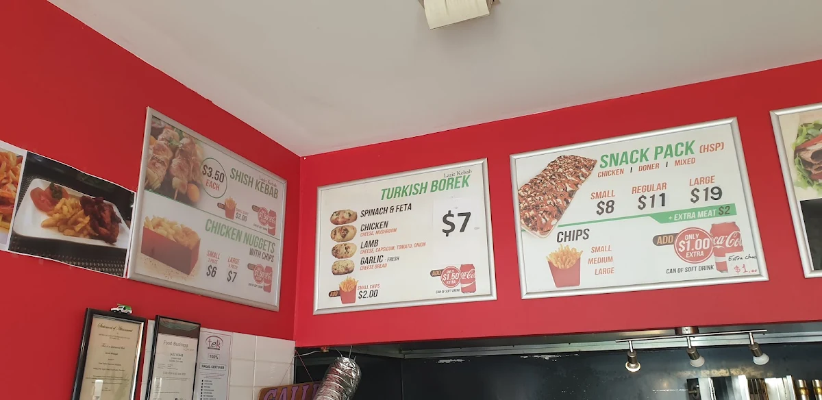 Menu, Laziz HSP & Kebabs