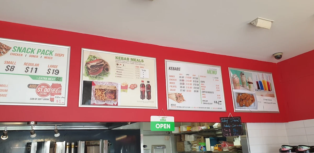 Menu, Laziz HSP & Kebabs