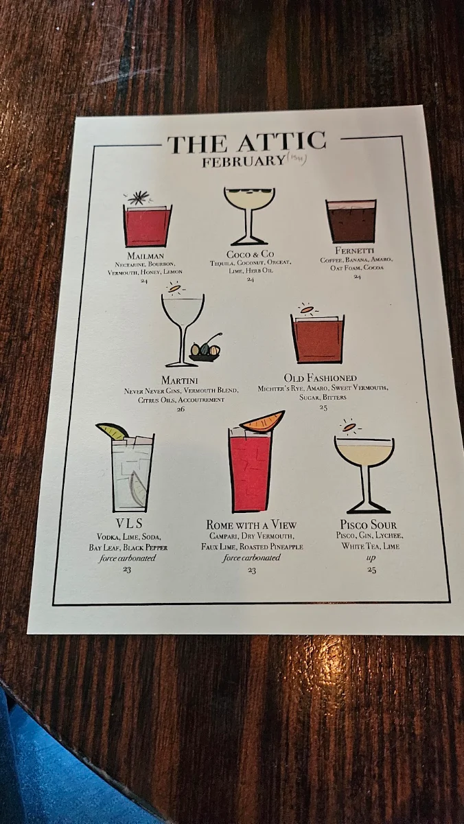 Menu, Black Pearl