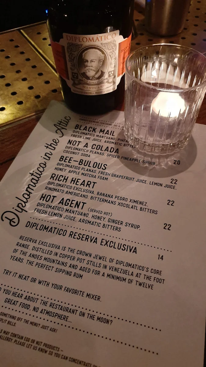 Menu, Black Pearl