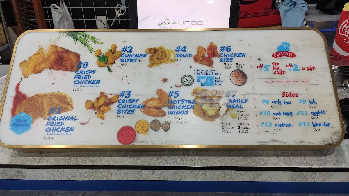 Menu, Hot Star Large Fried Chicken