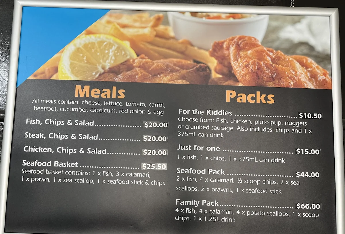 Menu, Abbott Street Fish Bar